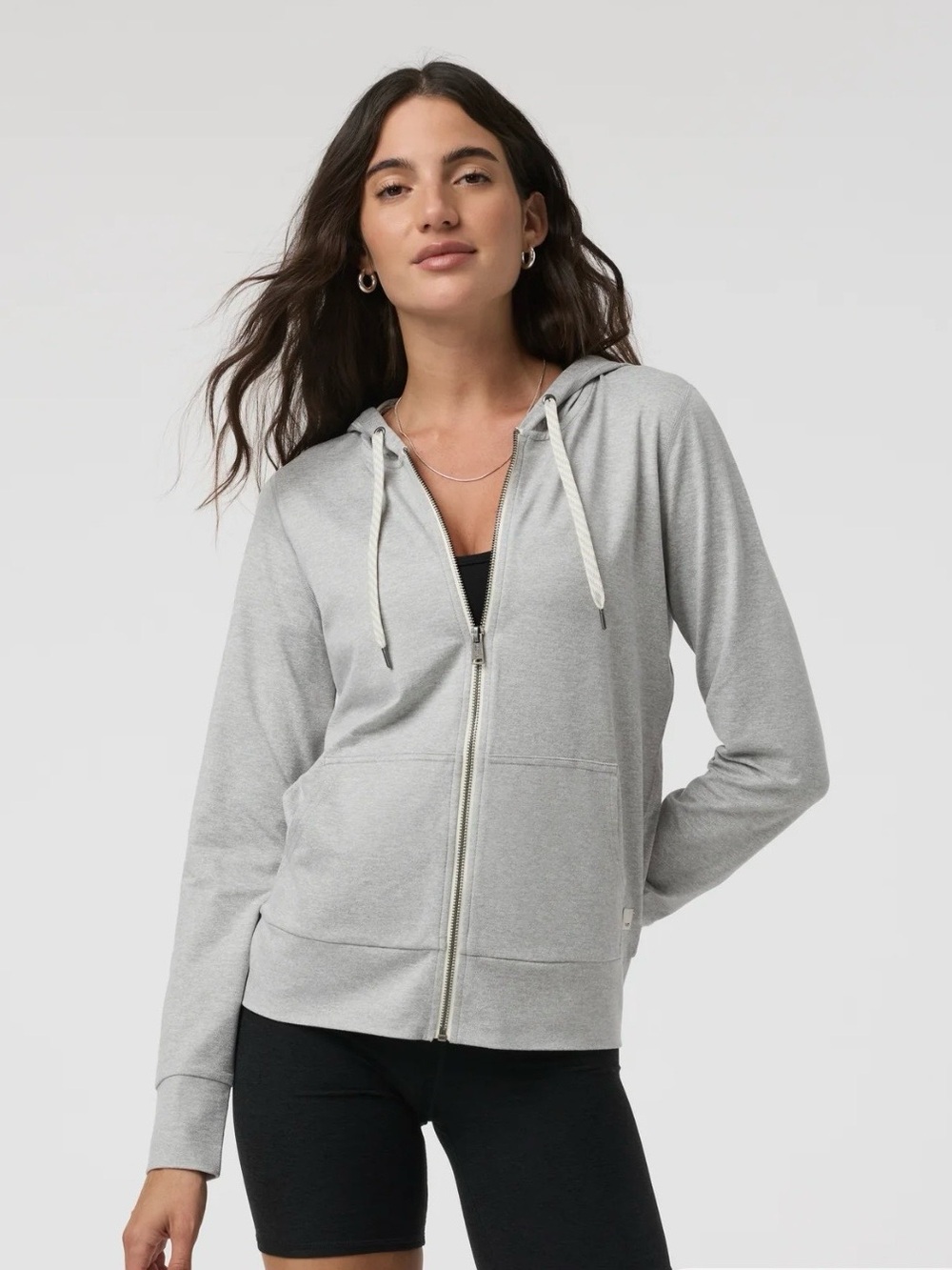 Vuori Halo Performance Hoodie for Women Pale Gray Heather Size Small